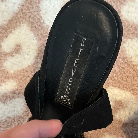 Heels Leopard Steven Steve Madden Point Toe SZ 10 Pumps Ankle Strap - Picture 9 of 11